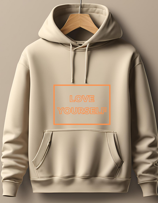 Love yourself (orange text) hoodie